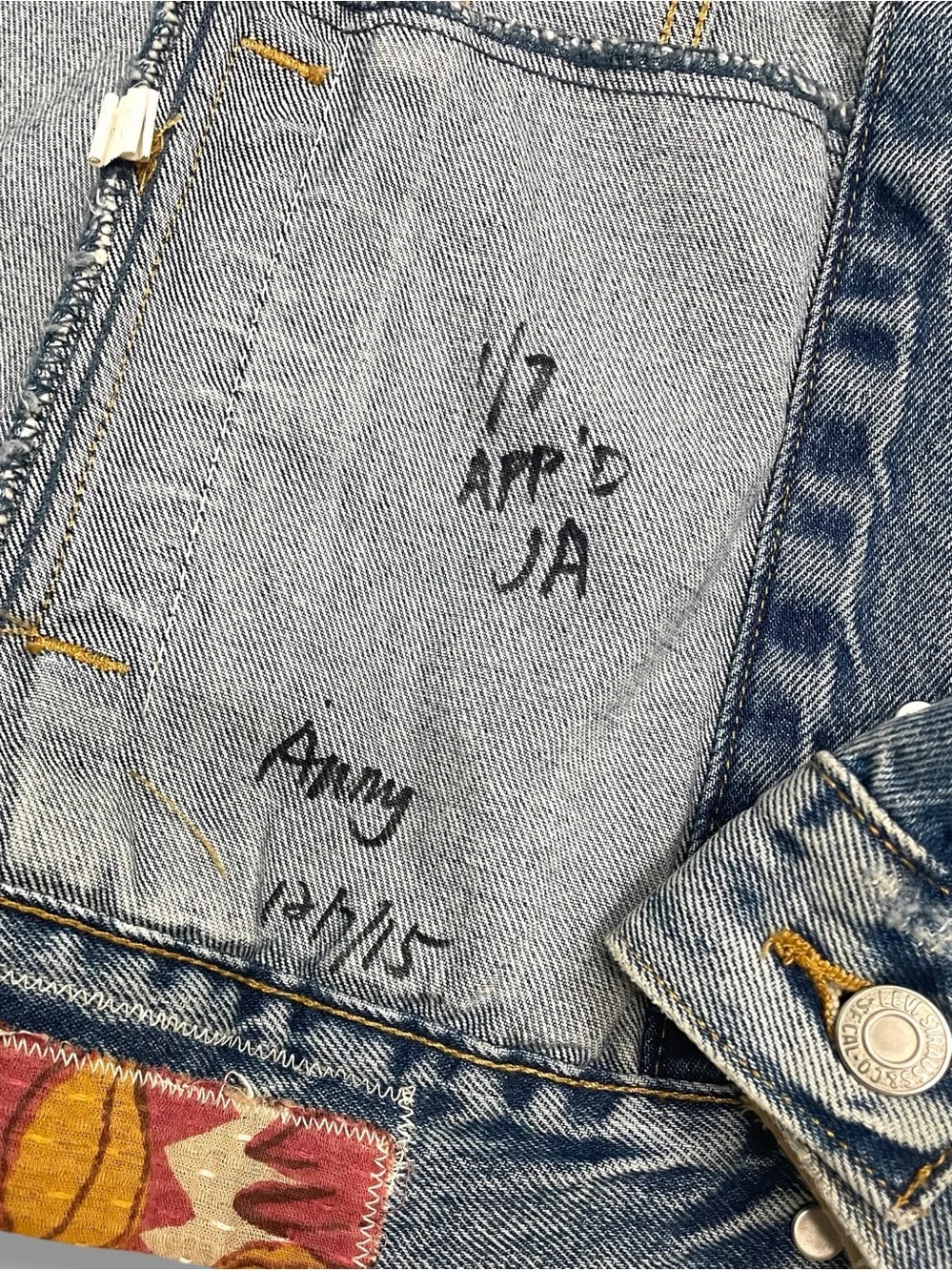 Levi's Premium Faded Boyfriend Desperado Sample Patchwork Denim Jacket Small